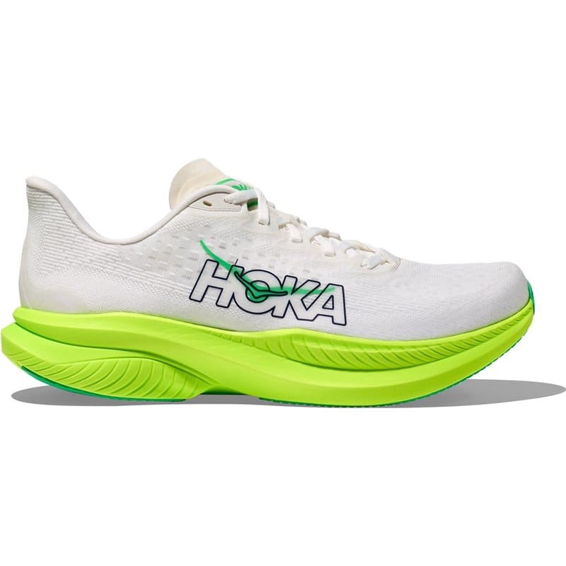 Hoka M Mach 6 White / Neon Lime