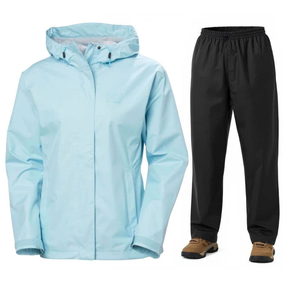 Helly Hansen Seven J/HH Rain, sadeasu, naiset, vaaleansininen/musta