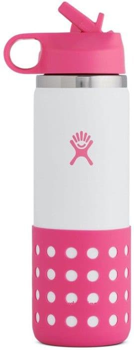 HydroFlask Wide Mouth Kids lasten juomapullo, 591 ml, vaaleanpunainen/valkoinen