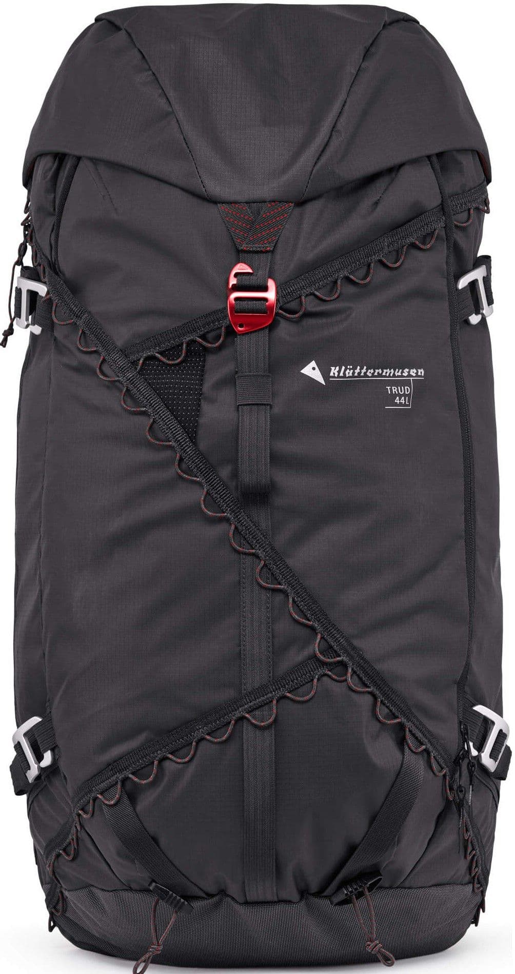 Klättermusen Trud Backpack reppu, 44L, mustaharmaa