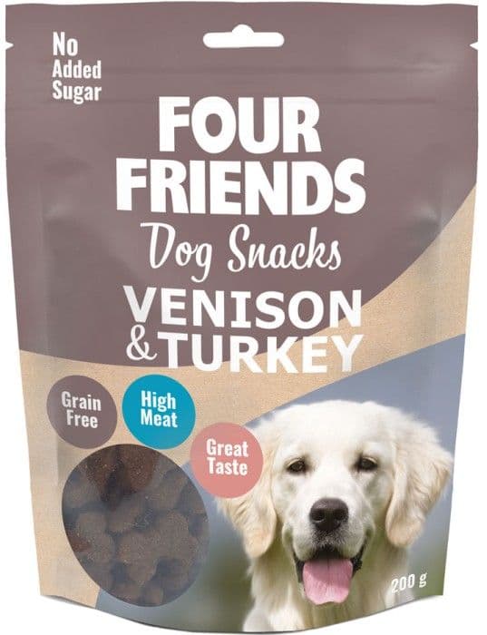 Four Friends Dog Snacks Venison & Turkey koiranherkku peura/kalkkuna, 200 g