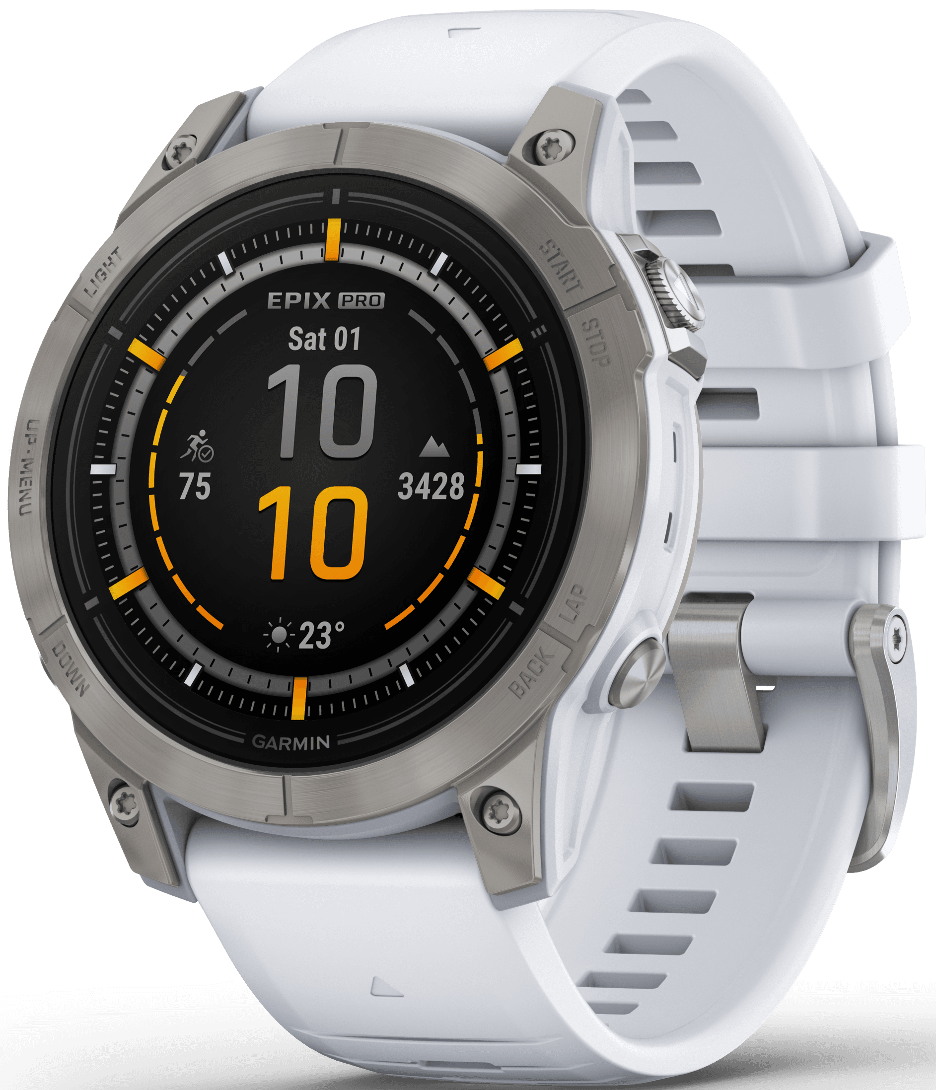 Garmin EPIX PRO (G2) 47mm Sapphire Titanium with Whitestone Band
