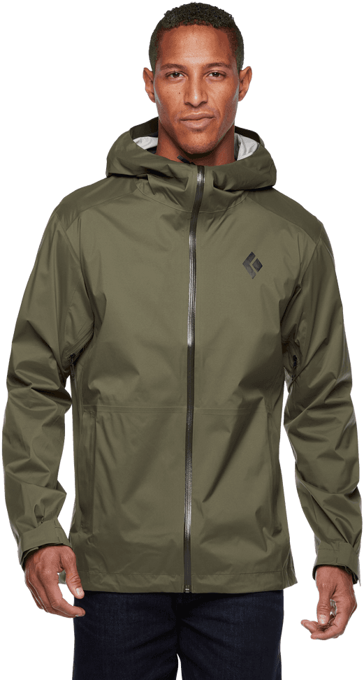 Black Diamond Stormline Stretch Rain Shell kuoritakki, maastonvihreä