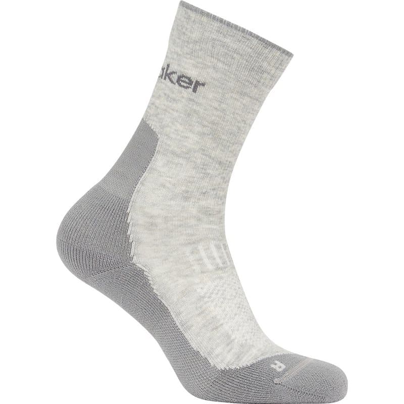 Icebreaker Merino Hike+ Light Crew Blizzard Hthr/Alloy