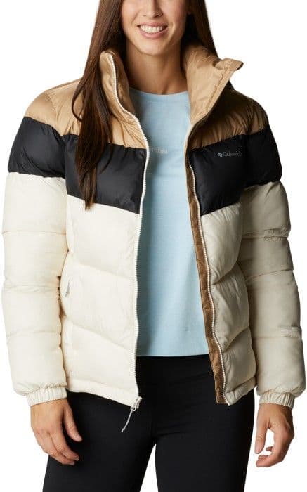 Columbia Puffect Color Blocked Jacket naisten talvitakki, Chalk, Black, Beach
