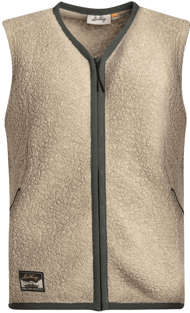 Lundhags Flok Wool Pile Vest naisten fleeceliivi, vaaleanruskea