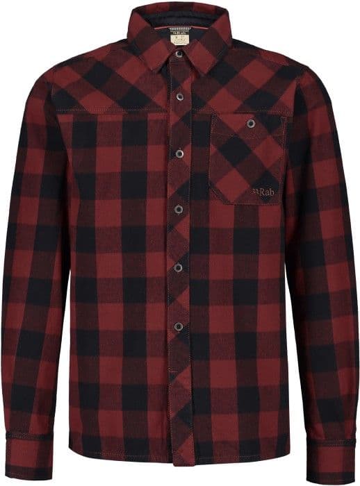 Rab Boundary Shirt ruudullinen kauluspaita, punamusta