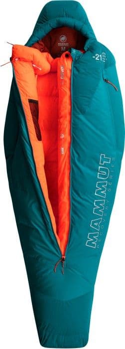 Mammut Protect -naisten untuvamakuupussi max. 180cm, -21°C (Petrol)
