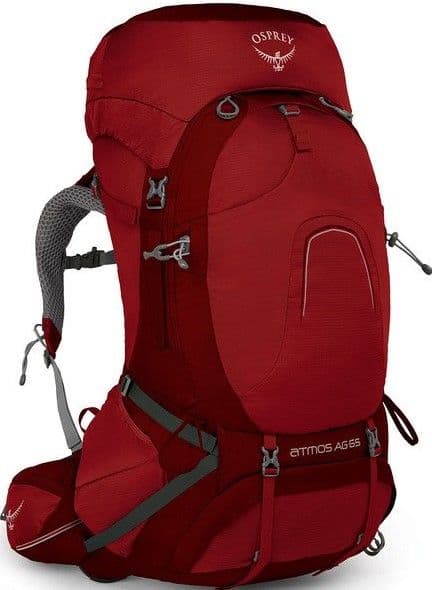 Osprey Atmos AG 65 rinkka, tummanpunainen