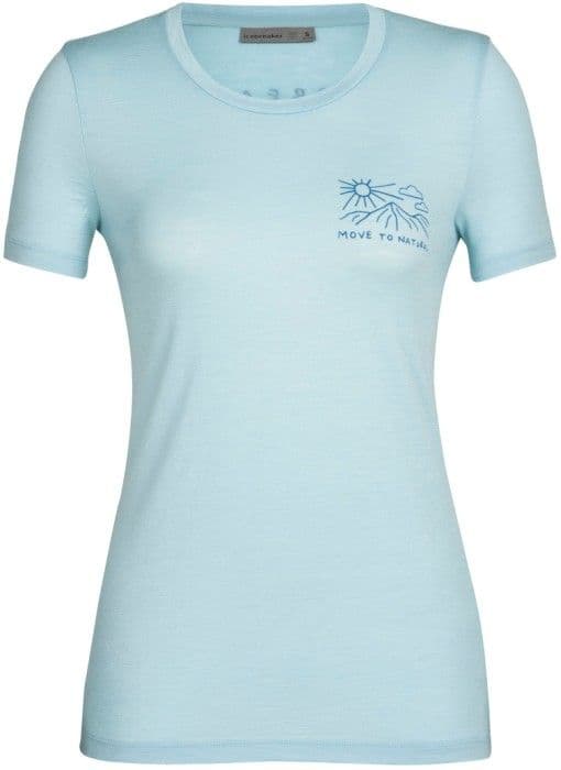 Icebreaker Tech Lite II SS Tee Mountain Lake Haze naisten merinovilla-t-paita