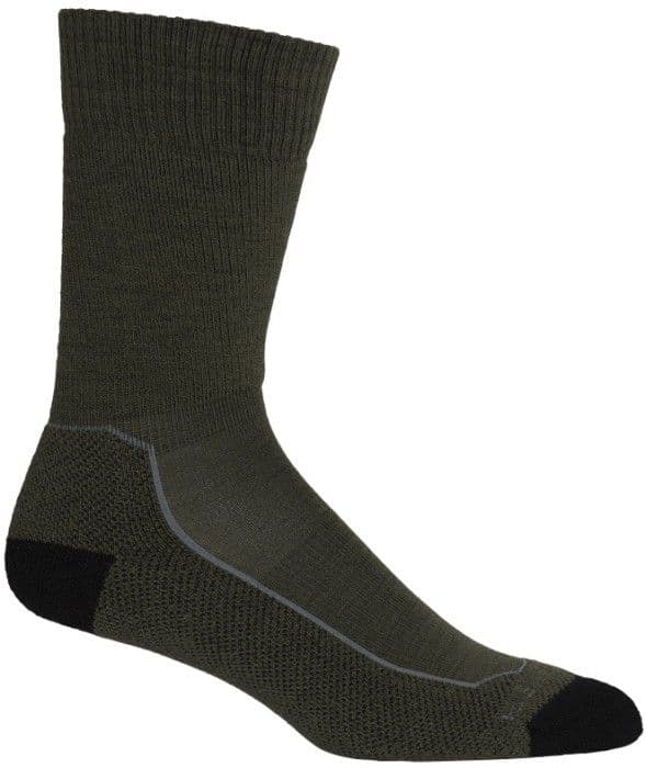 Icebreaker Hike+ Medium Crew merinosukat, Loden/Black/Gritstone Hthr