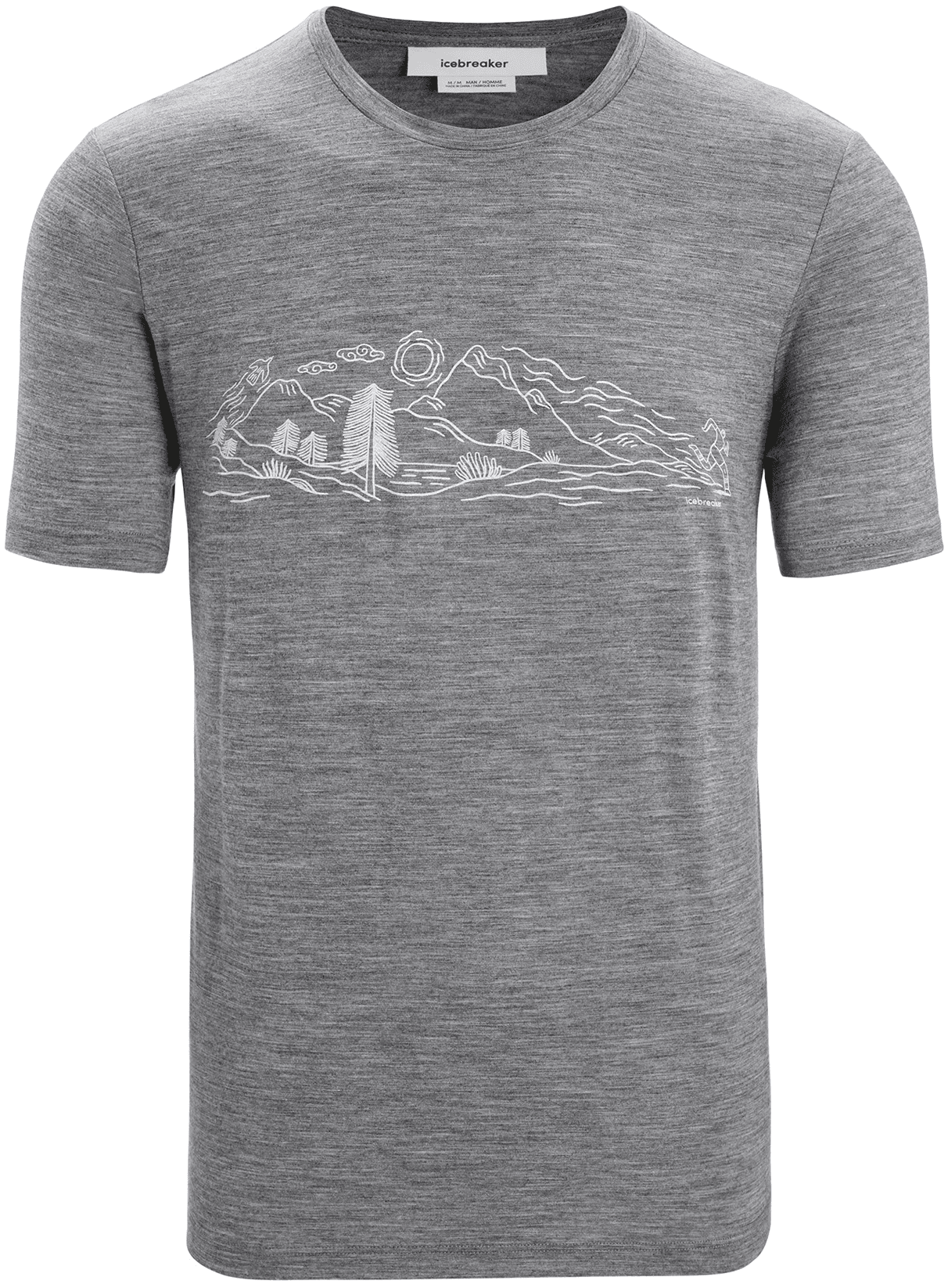Icebreaker Tech Lite II SS Tee t-paita, Nature Sprint Gritstone Heather