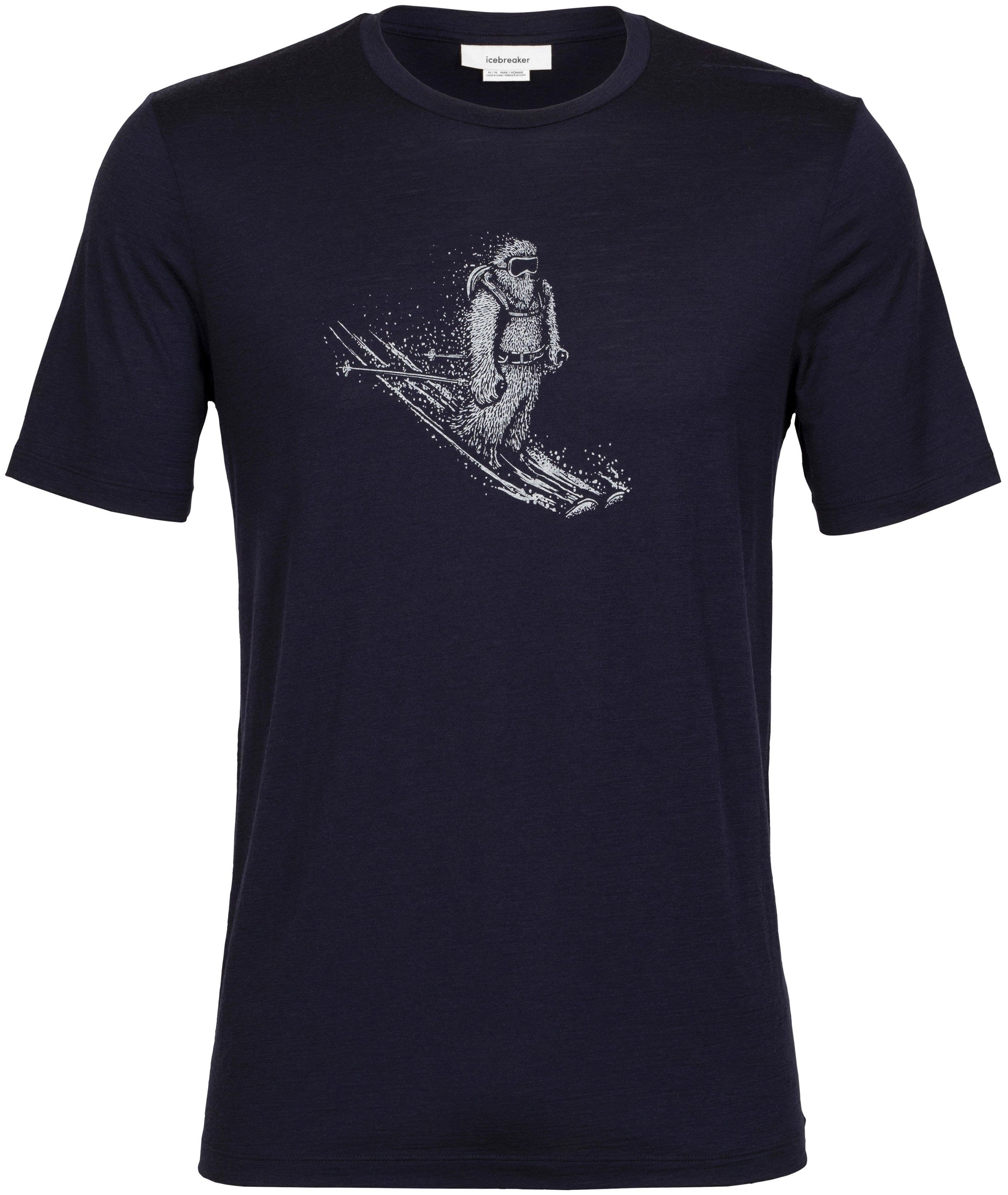 Icebreaker Tech Lite II SS Tee Skiing Yeti t-paita, tummansininen