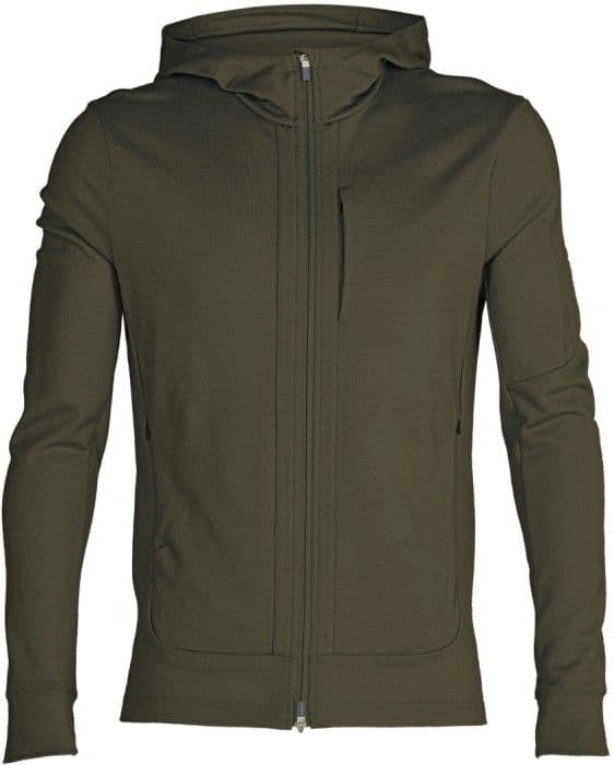 Icebreaker Quantum III LS Zip Hood merinovillapaita, Loden